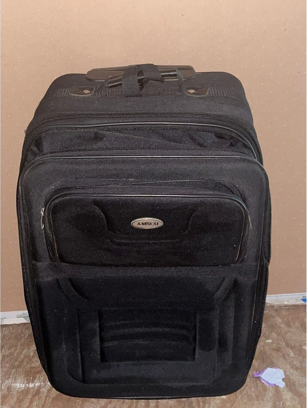 Amesko Black Rolling Carry-On Suitcase